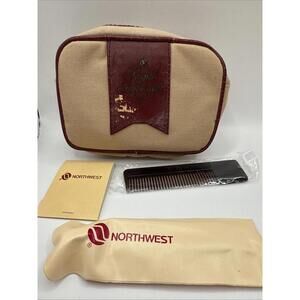 Vintage Northwest Orient Airline Regal Imperial Toiletry Amenity Bag w Accessory